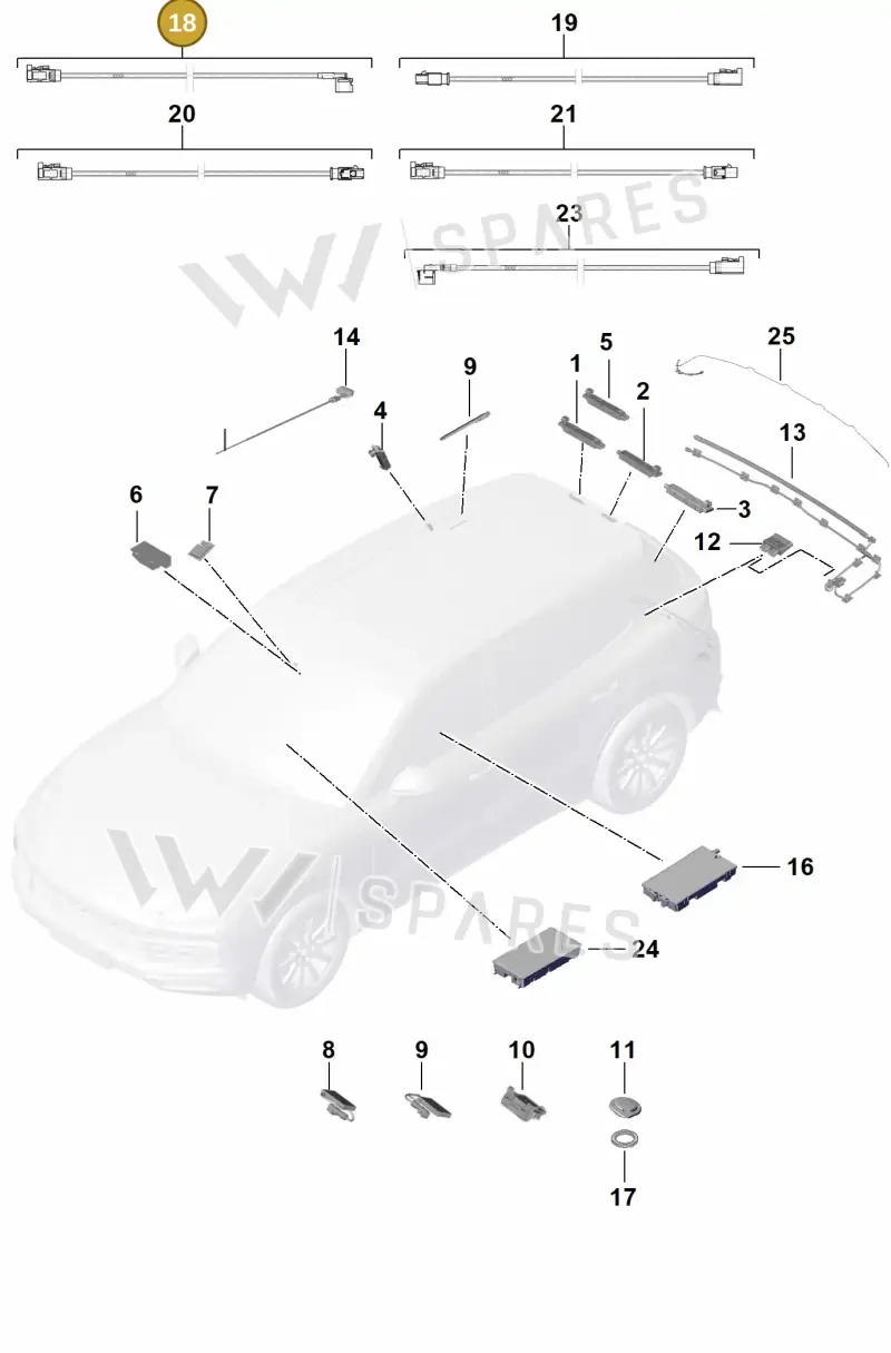 9Y2035550 — Porsche Cayenne (2017-2023) diagram p51911015, position 18