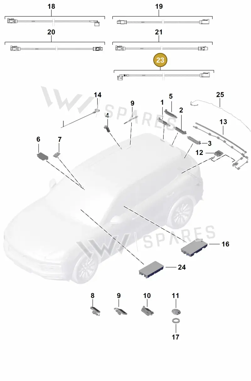 9Y2035550F — Porsche Cayenne (2017-2023) diagram p51911015, position 23