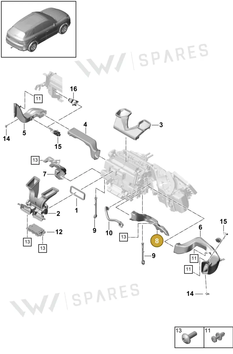 9Y2819151 — Porsche Cayenne (2017-2023) diagram p51814005, position 8