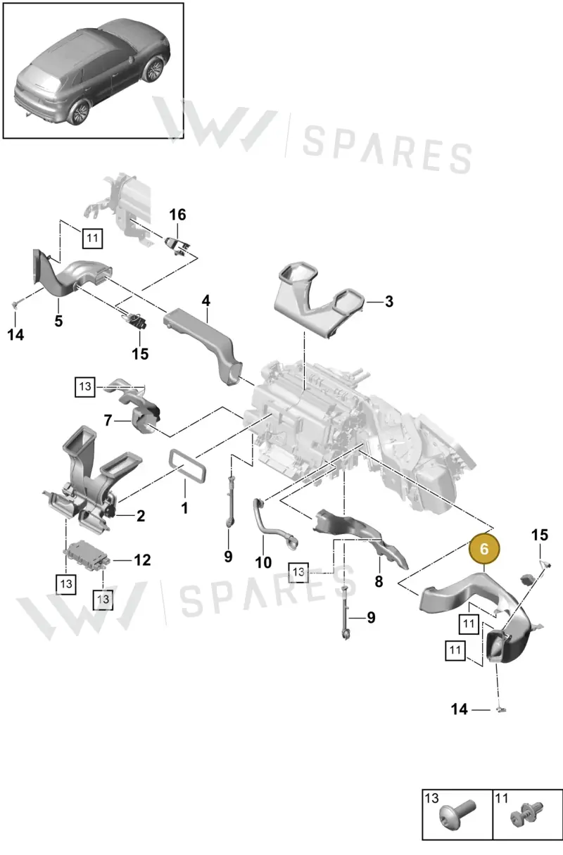 9Y2819655 — Porsche Cayenne (2017-2023) diagram p51814000, position 6