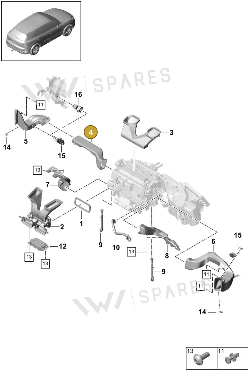 9Y2820160 — Porsche Cayenne (2017-2023) diagram p51814005, position 4