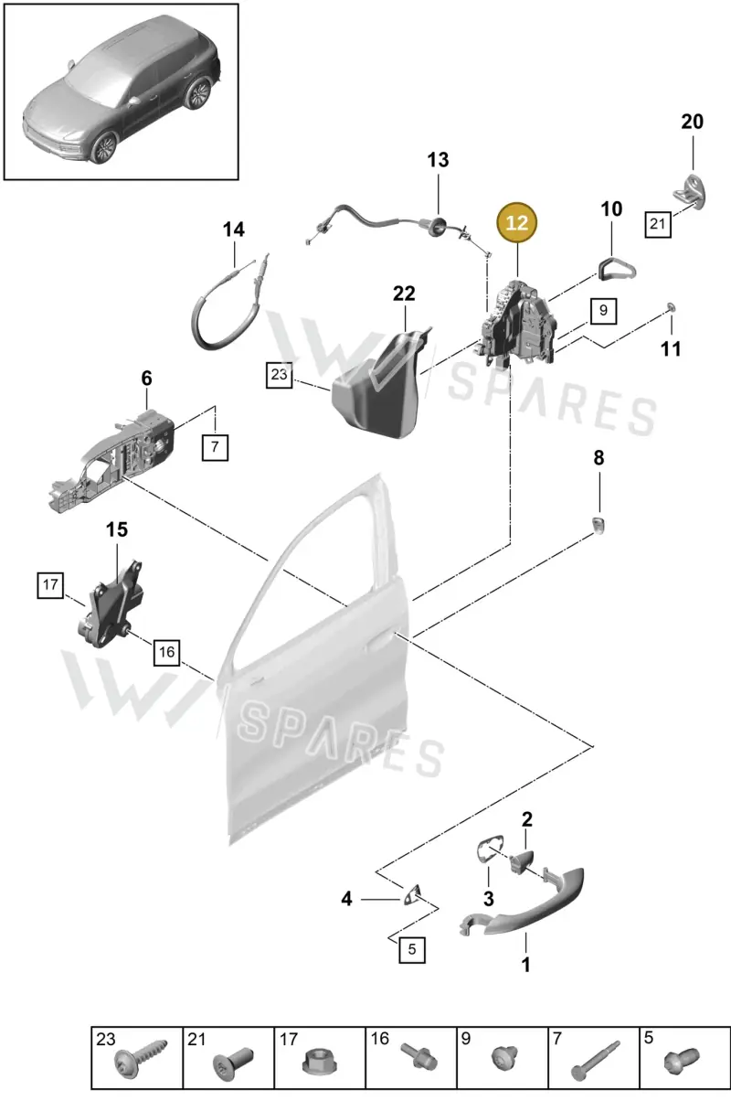 9Y2837015 — Porsche Cayenne (2017-2023) diagram p51804030, position 12