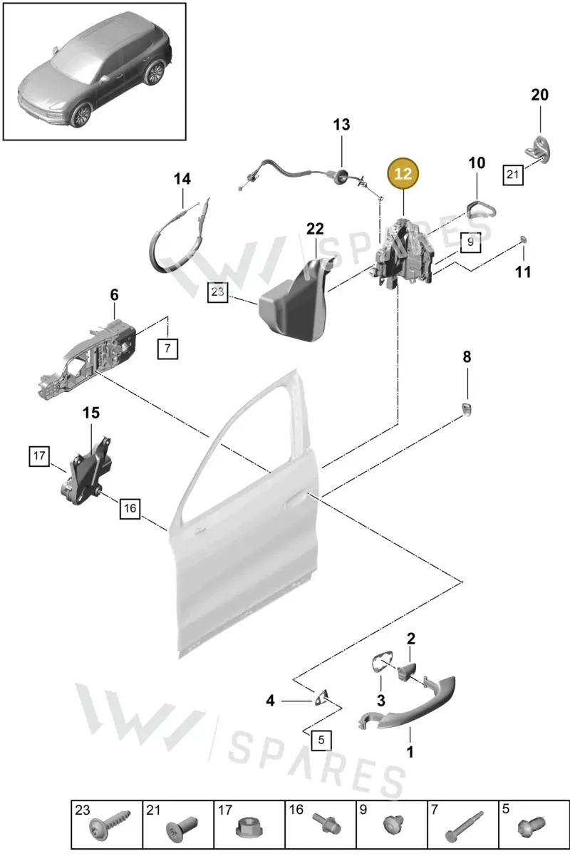 9Y2837015A — Porsche Cayenne (2017-2023) diagram p51804030, position 12