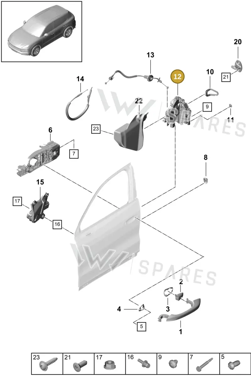 9Y2837016A — Porsche Cayenne (2017-2023) diagram p51804030, position 12