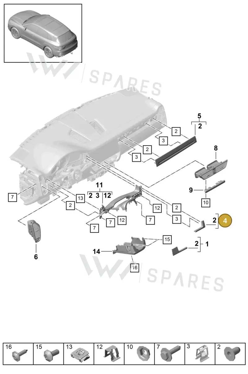 9Y2854398COV3 — Porsche Cayenne (2017-2023) diagram p51809000, position 4