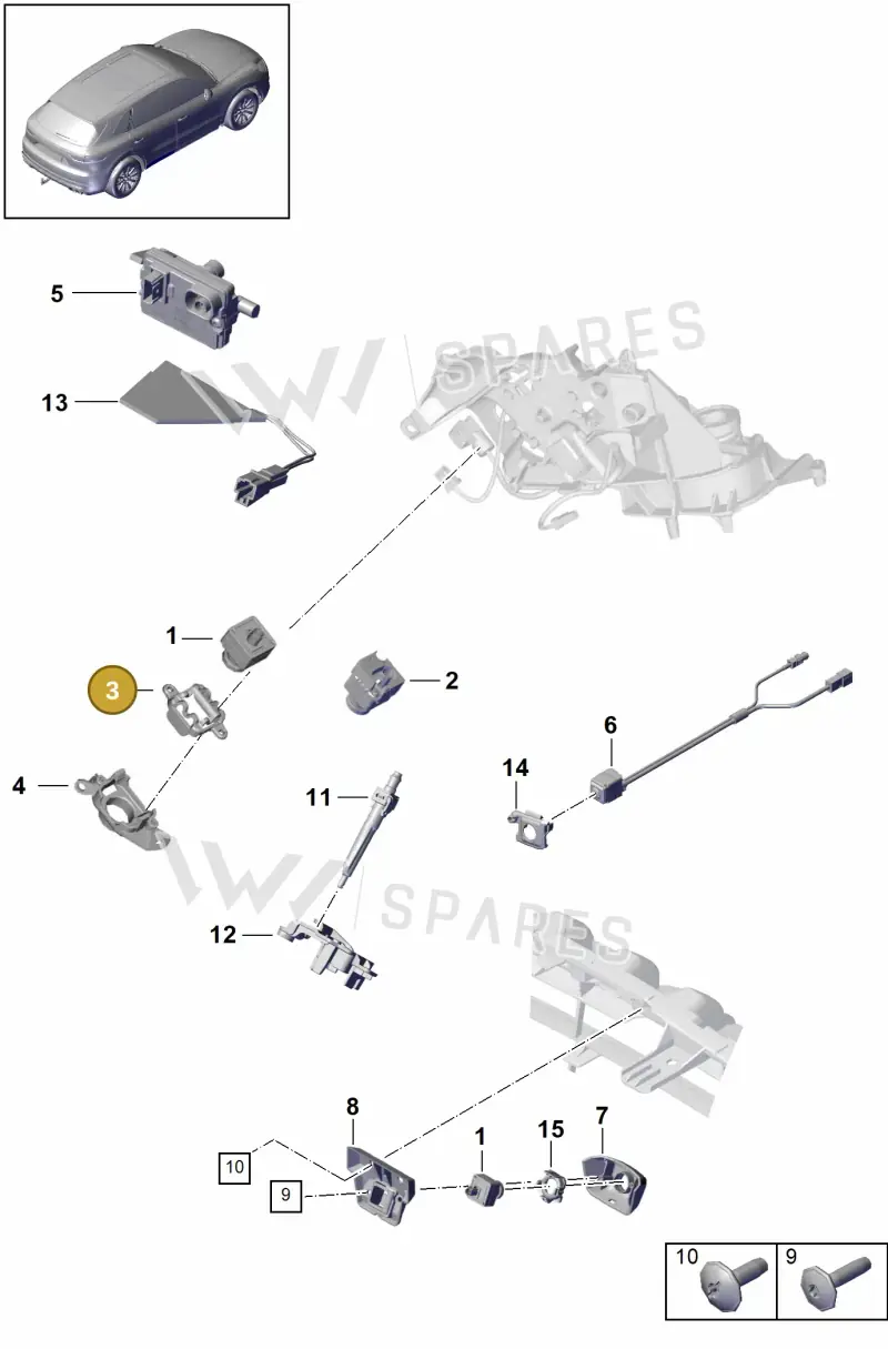 9Y2857779 — Porsche Cayenne Hybrid Coupe (2023-) diagram p51911010, position 3