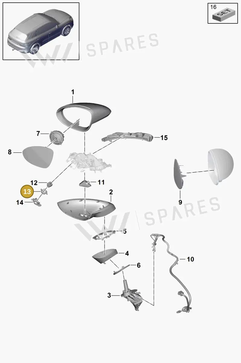 9Y2857780 — Porsche Cayenne Diesel V6 (2017-2023) diagram p51809050, position 13