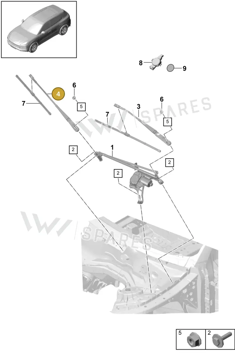 9Y2955408 — Porsche Cayenne (2017-2023) diagram p51904000, position 4