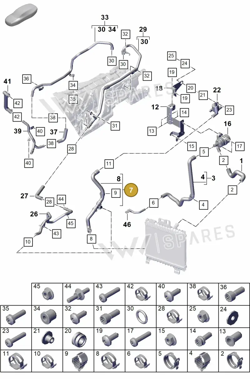 9Y3121030 — Porsche Cayenne Coupe (2023-2023) diagram p60105350, position 7