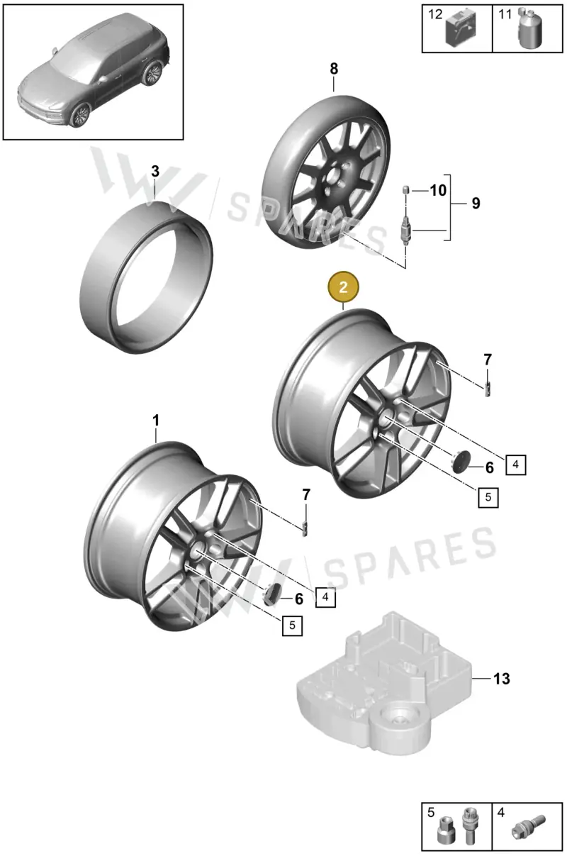 9Y3601025APOZ1 — Porsche Cayenne (2017-2023) diagram p51601000, position 2