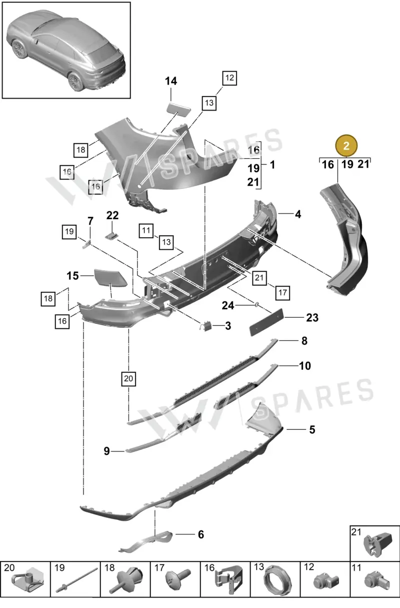 9Y3807418AG2X — Porsche Cayenne (2017-2023) diagram p51000014, position 2
