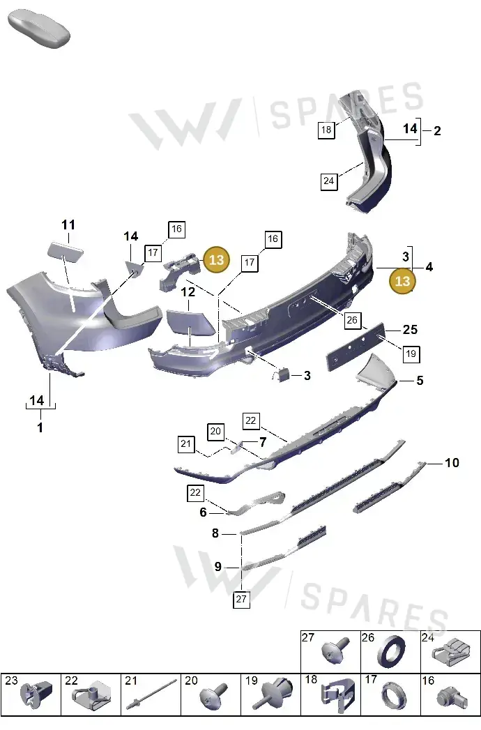 9Y3807574B — Porsche Cayenne Coupe (2023-2023) diagram p60802500, position 13