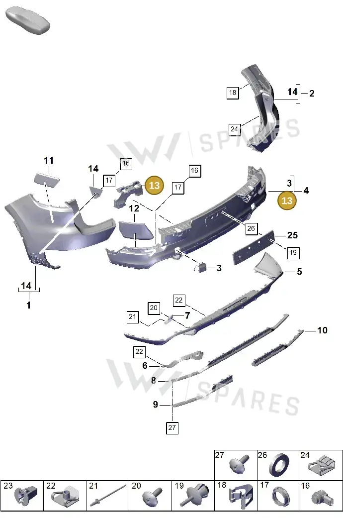 9Y3807574C — Porsche Cayenne Coupe (2023-2023) diagram p60802500, position 13