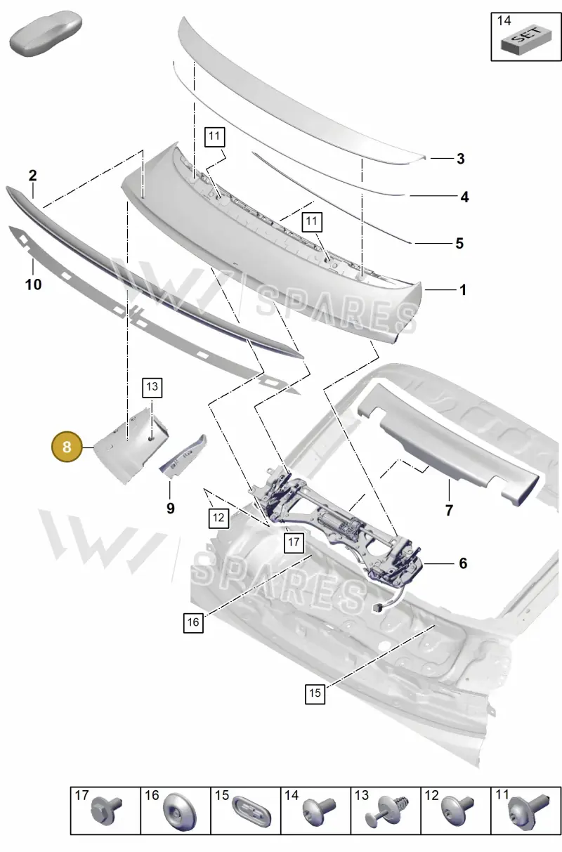 9Y3827340 — Porsche Cayenne Coupe (2023-2023) diagram p60803180, position 8