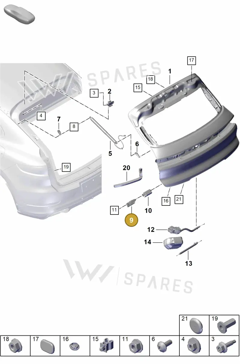 9Y3827447F — Porsche Cayenne Coupe (2023-2023) diagram p60803100, position 9