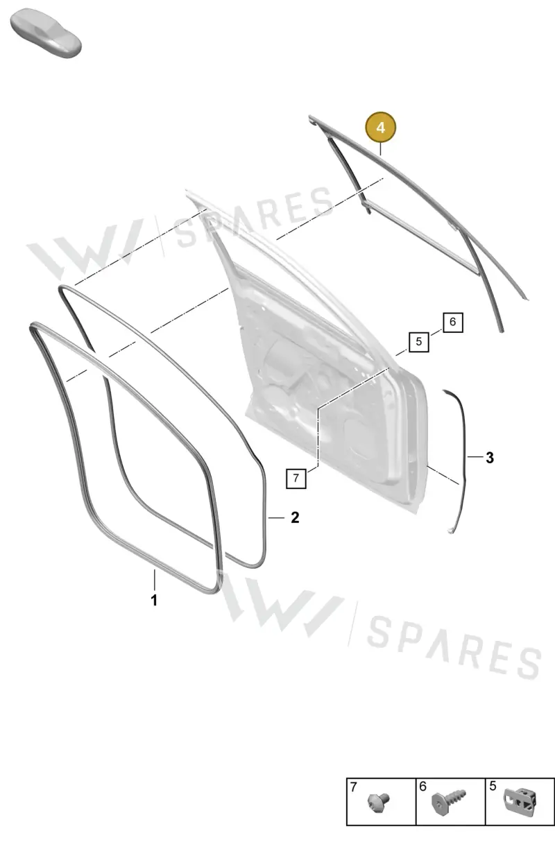 9Y3837432A — Porsche Cayenne Coupe (2023-2023) diagram p60804125, position 4