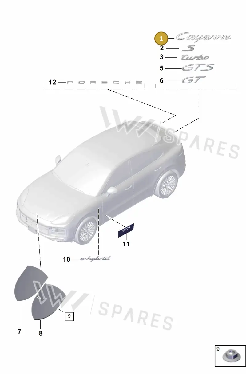 9Y3853675AA — Porsche Cayenne (2017-2023) diagram p51810010, position 1