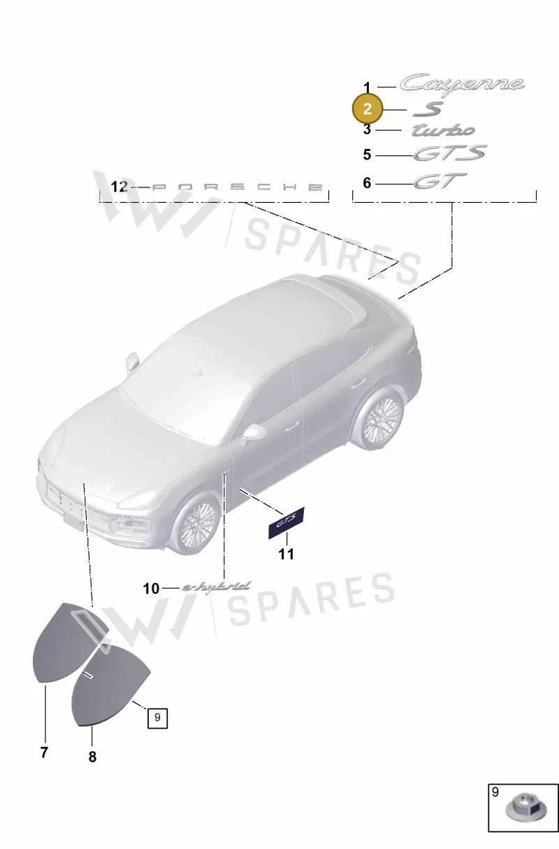 9Y3853675R — Porsche Cayenne (2017-2023) diagram p51810010, position 2