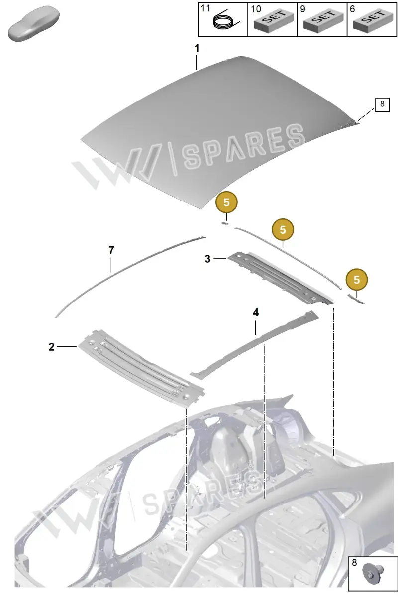9Y3898020 — Porsche Cayenne Coupe (2023-2023) diagram p60801460, position 5