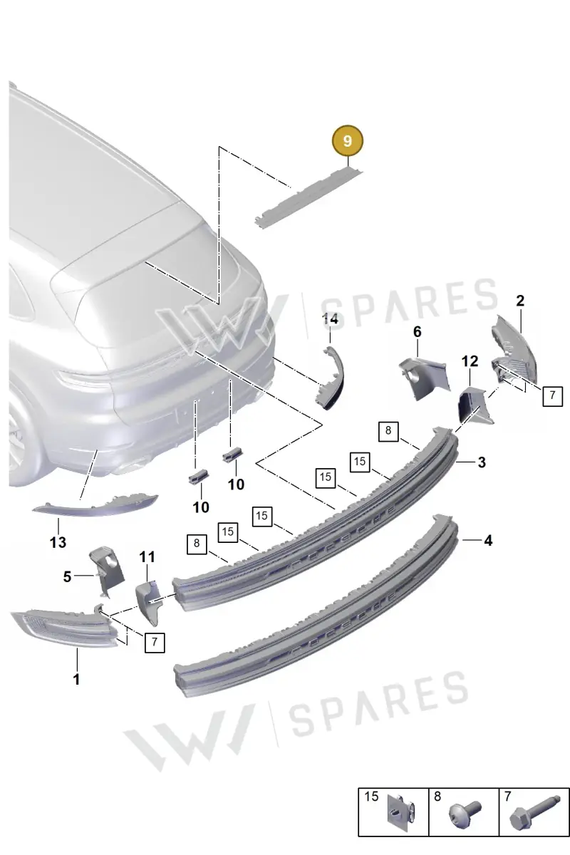 9Y3945097D — Porsche Cayenne Coupe (2023-2023) diagram p60908400, position 9
