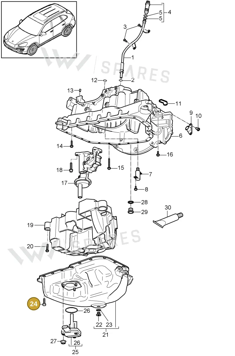 N01021725 — Porsche Cayenne (2010-2018) diagram p37104030, position 24