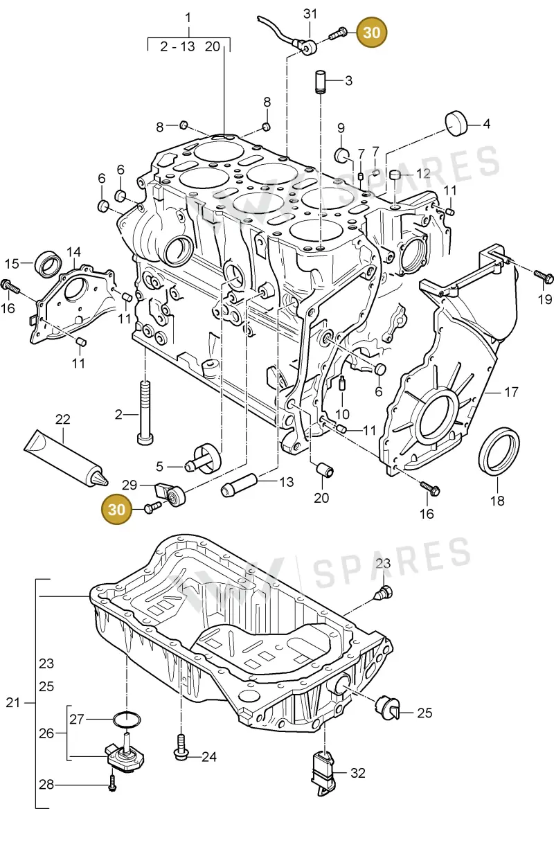 N0102725 — Porsche Cayenne (2002-2006) diagram p24101006, position 30