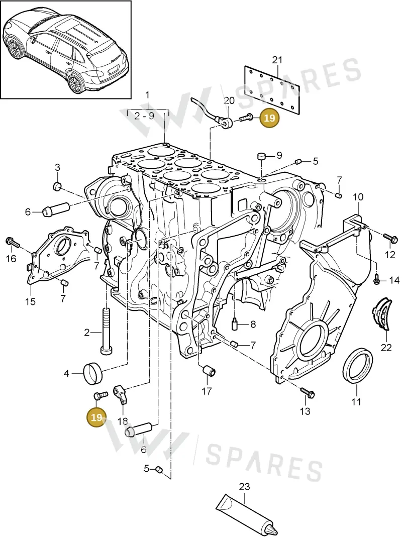 N0102725 — Porsche Cayenne (2010-2018) diagram p37101050, position 19