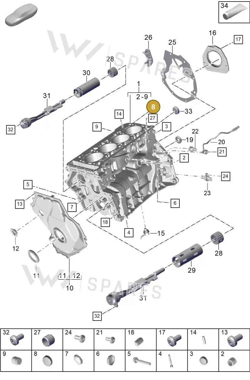 N01190110 — Porsche Cayenne Hybrid Coupe (2023-) diagram p60101100, position 8