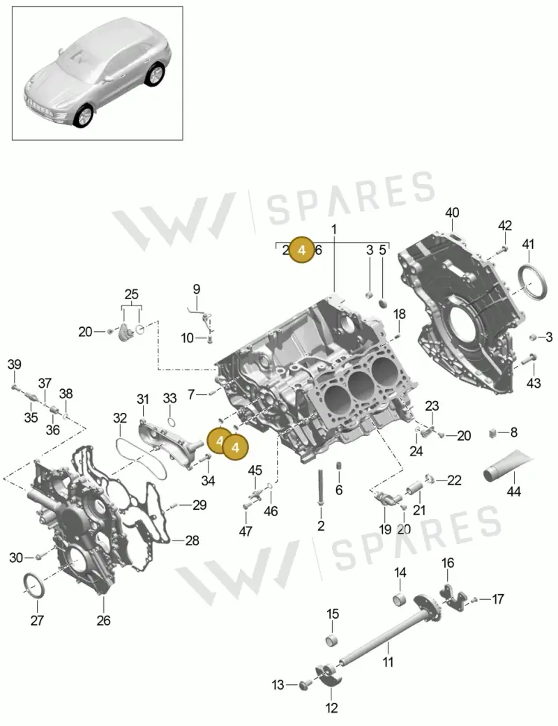 N01190310 — Porsche Macan GTS (2013-2018) diagram p44101040, position 4