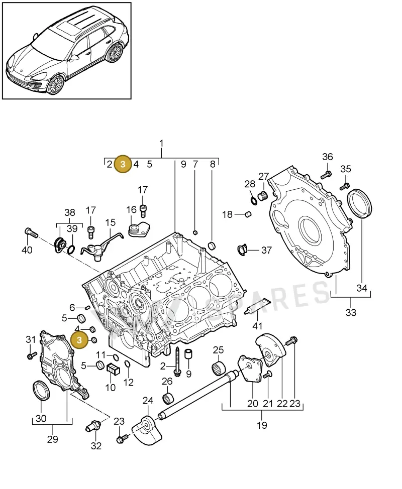 N0119034 — Porsche Cayenne (2010-2018) diagram p37101060, position 3