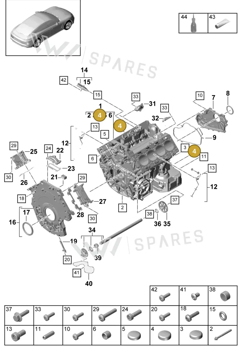 N0119047 — Porsche Panamera 4 Hybrid (2016-2020) diagram p49101050, position 4