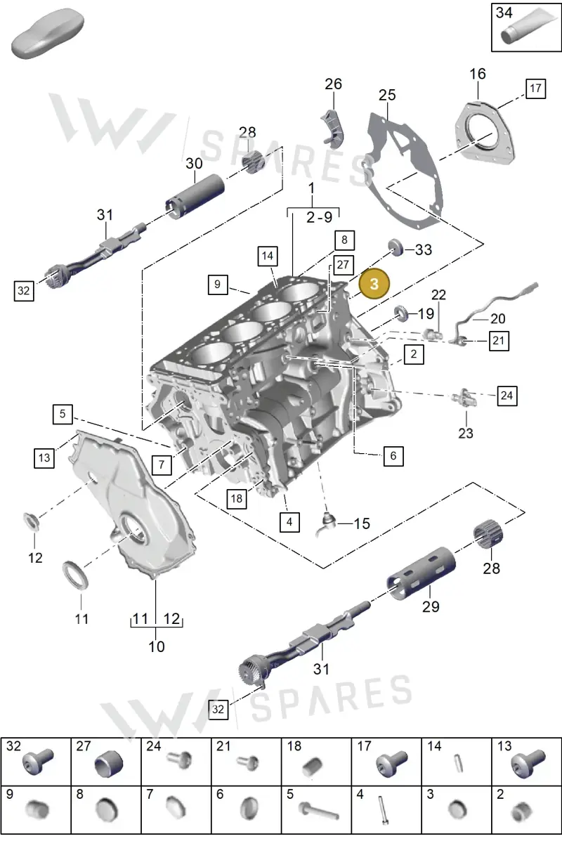 N0119078 — Porsche Cayenne Hybrid Coupe (2023-) diagram p60101100, position 3