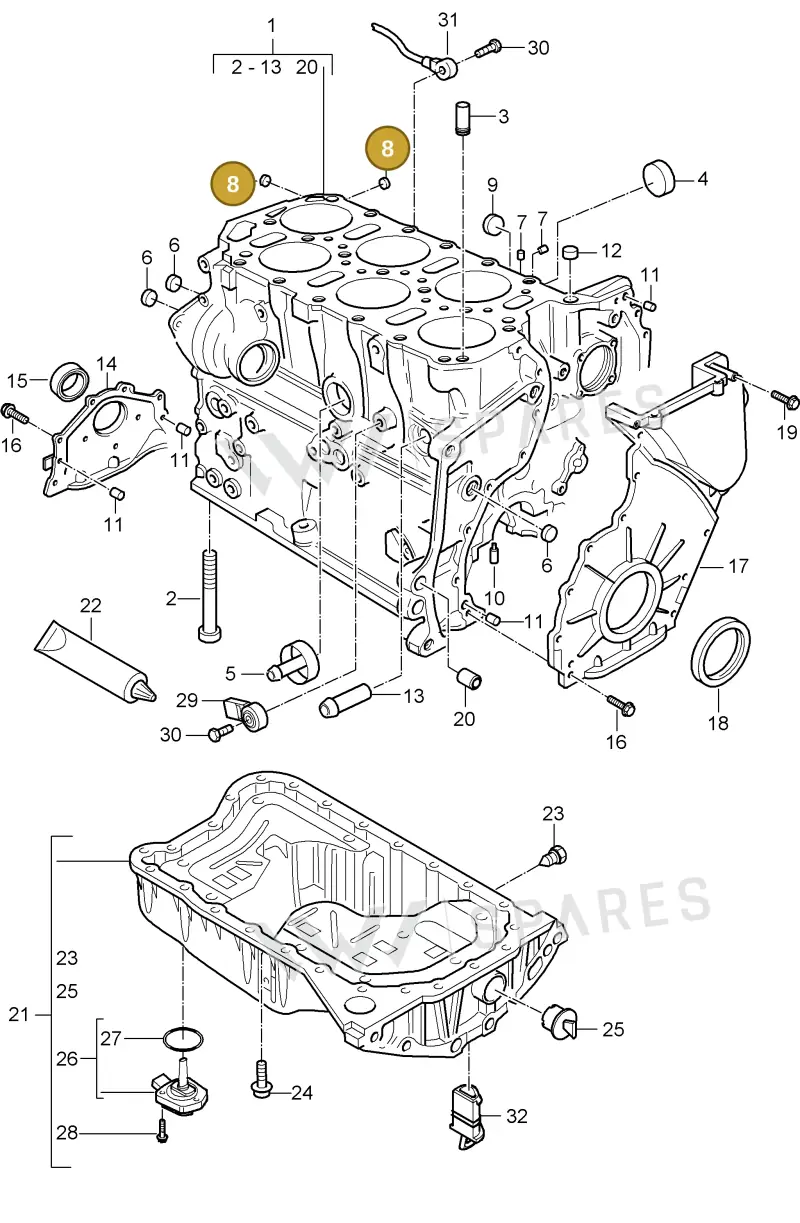 N0119103 — Porsche Cayenne (2002-2006) diagram p24101006, position 8