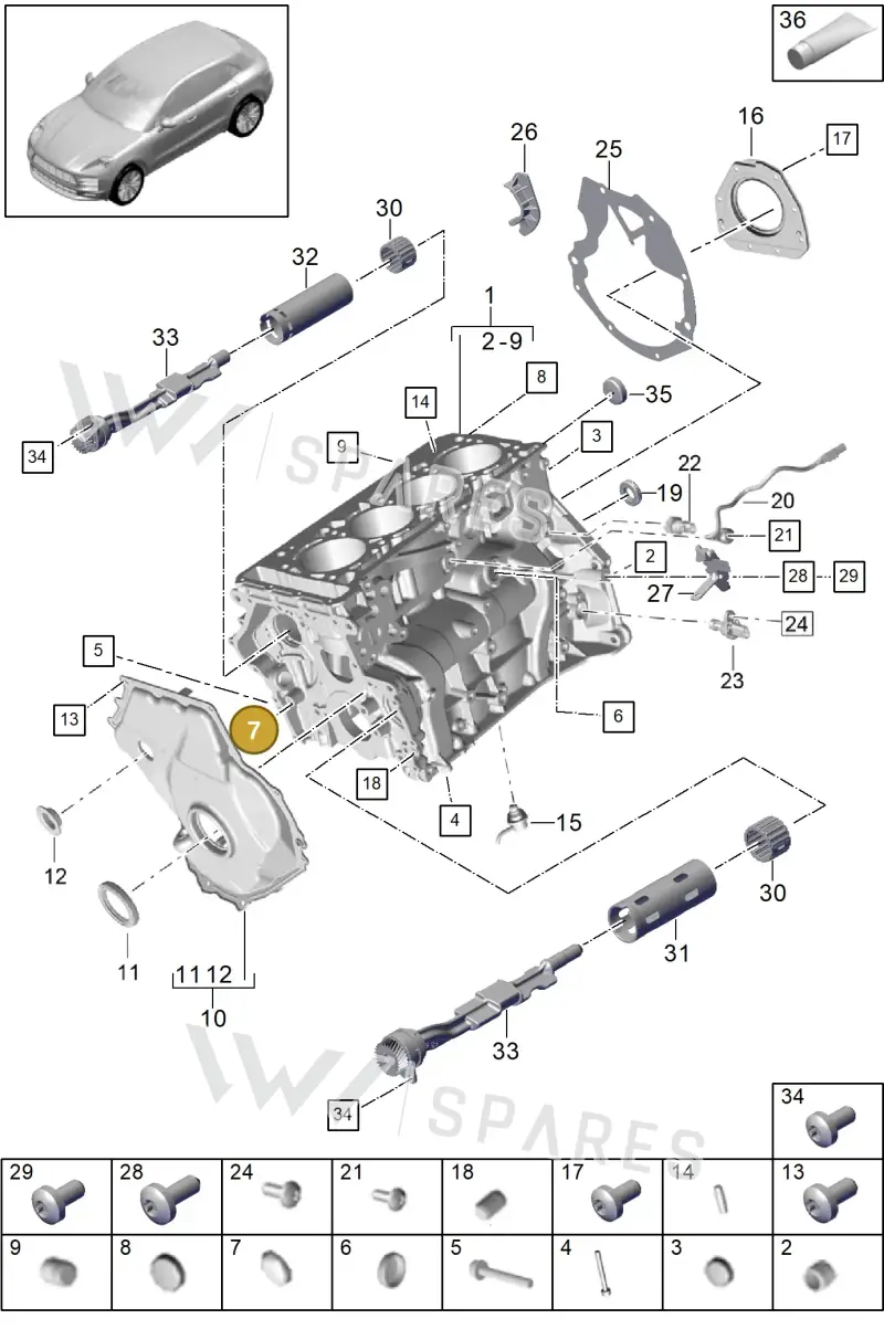 N0119104 — Porsche Macan R4 TFSI (2018-) diagram p52101111, position 7