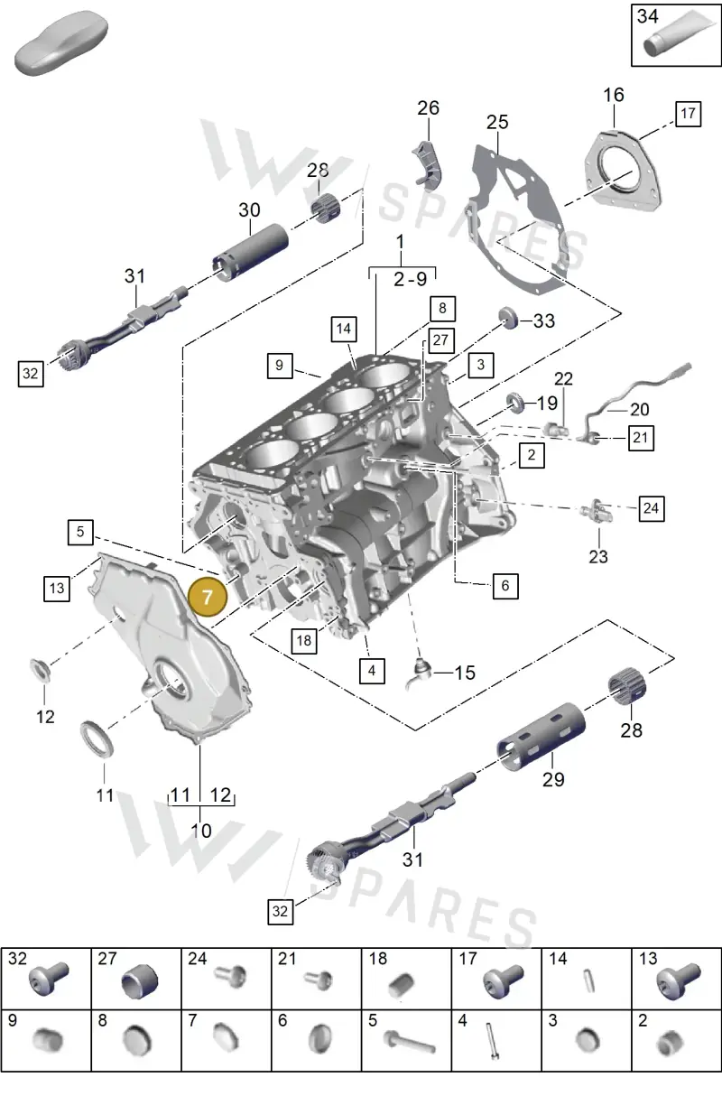 N0119104 — Porsche Cayenne Hybrid Coupe (2023-) diagram p60101100, position 7