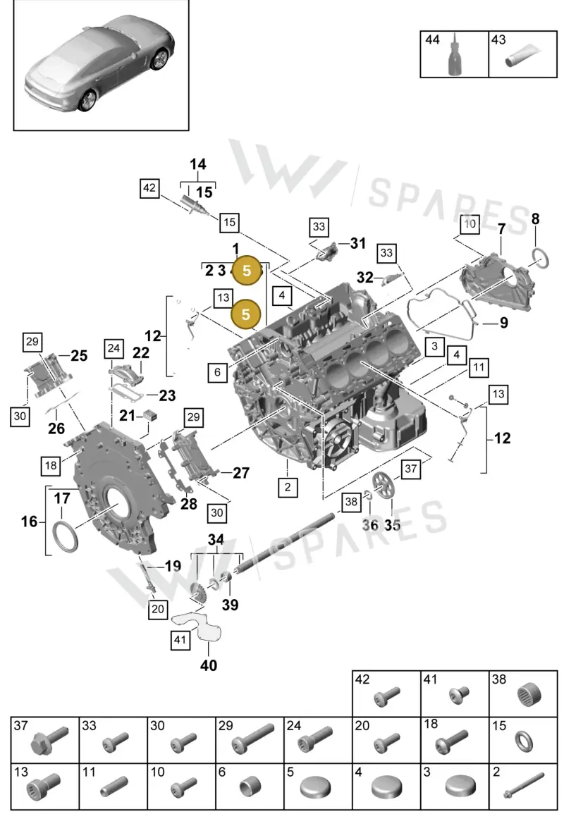 N0119149 — Porsche Panamera 4 Hybrid (2016-2020) diagram p49101050, position 5