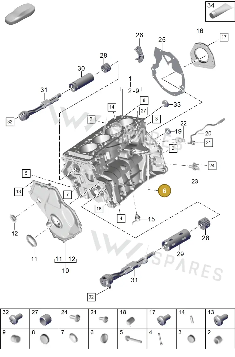 N0119194 — Porsche Cayenne Hybrid Coupe (2023-) diagram p60101100, position 6