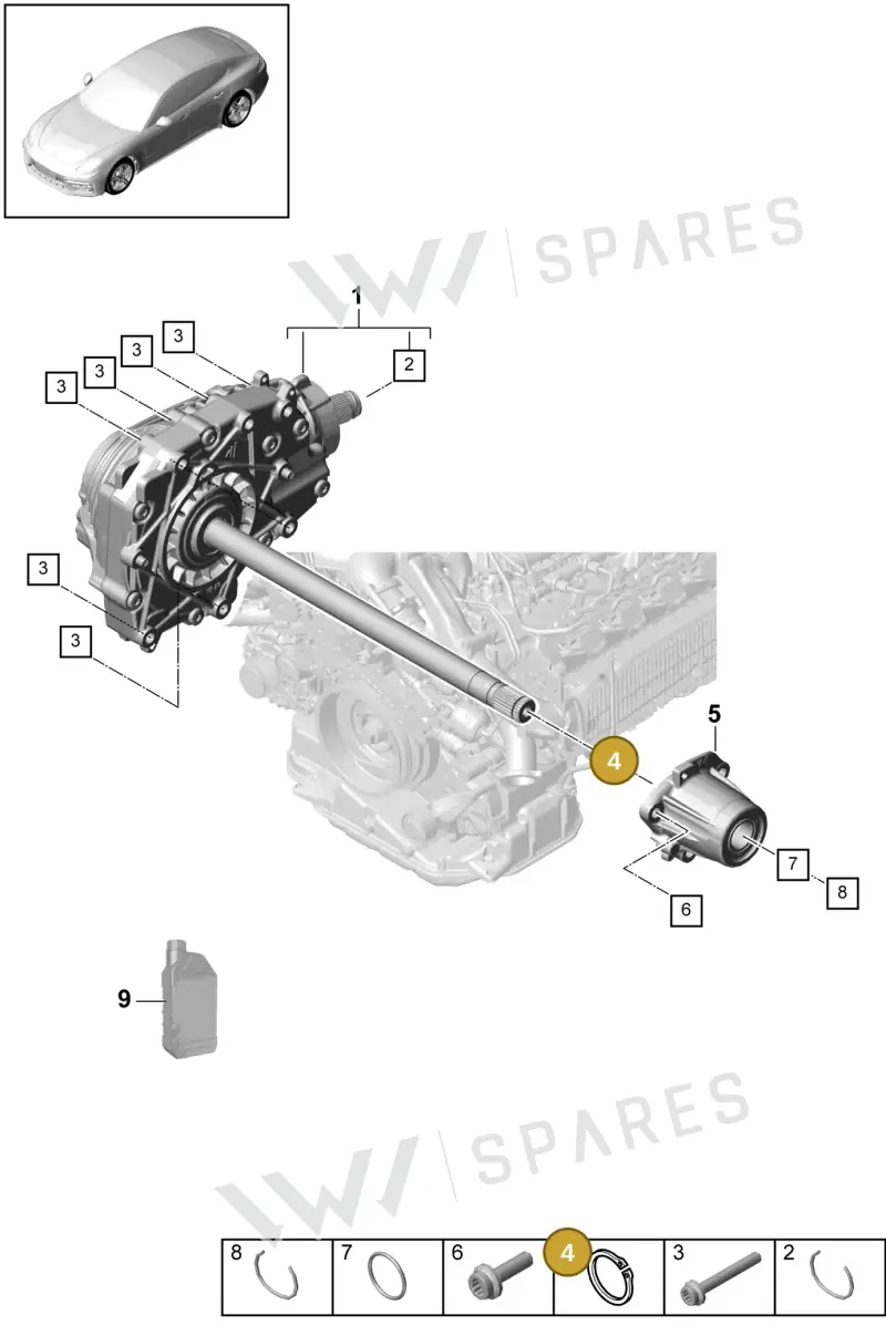 N0123741 — Porsche Panamera 4 Hybrid (2016-2020) diagram p49305000, position 4