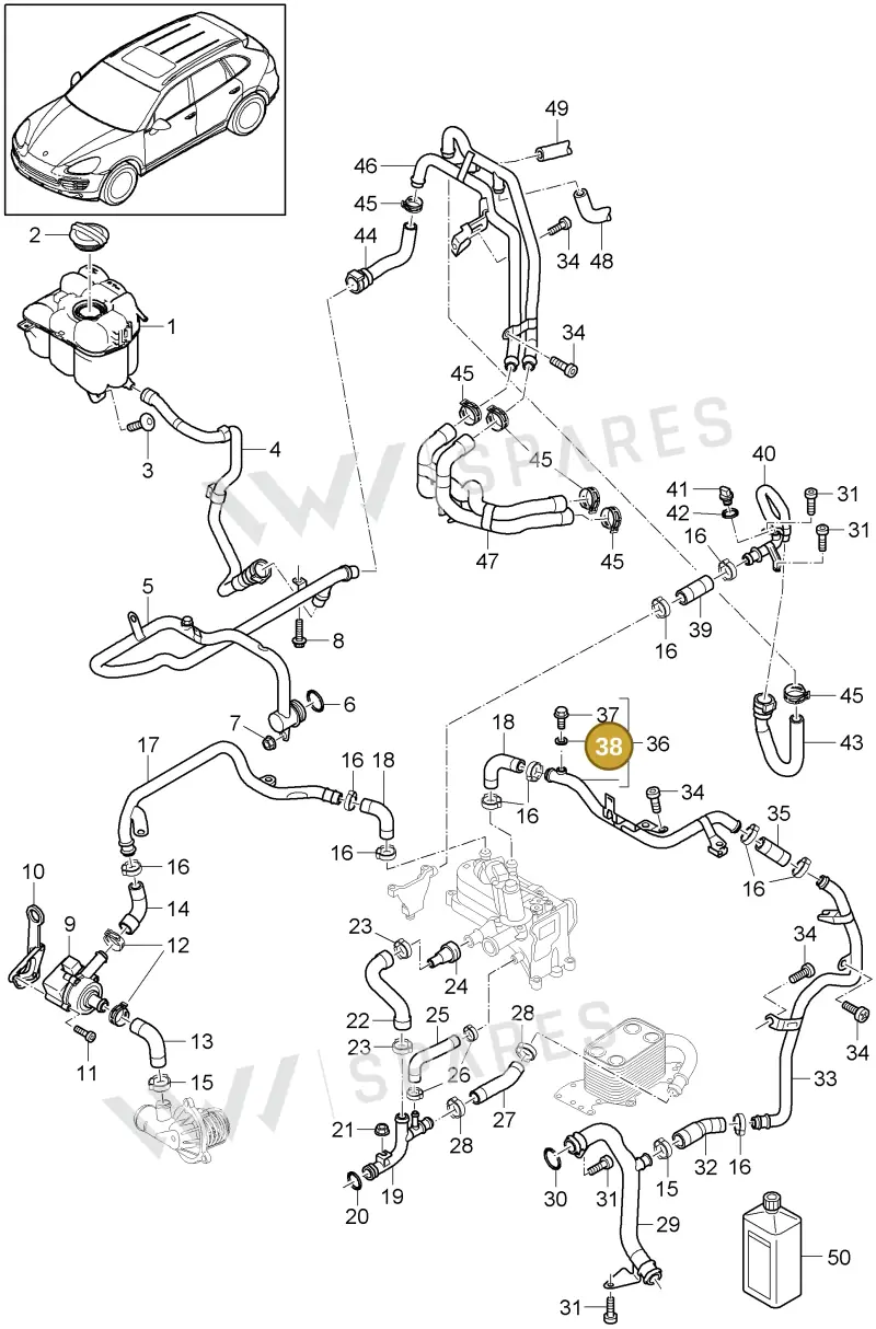 N0138042 — Porsche Cayenne (2010-2018) diagram p37105045, position 38