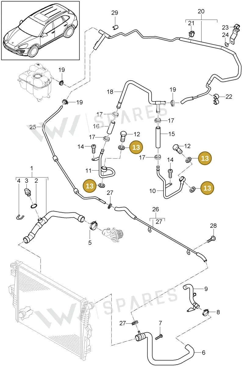 N0138076 — Porsche Cayenne (2010-2018) diagram p37105050, position 13