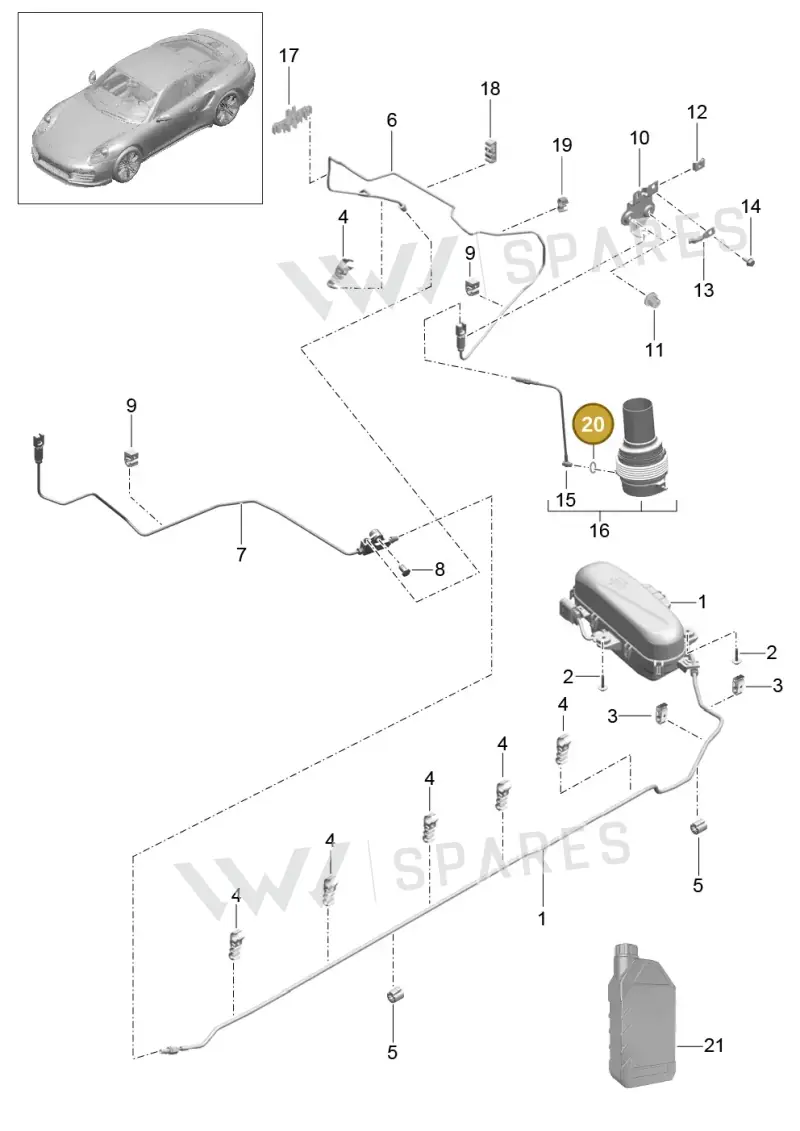 N0138302 — Porsche GT2 RS Clubsport (2013-2020) diagram p42402003, position 20