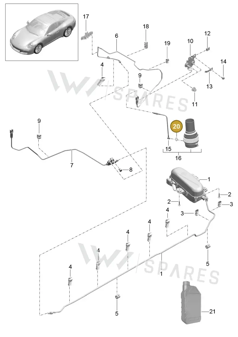 N0138302 — Porsche 991 II Carrera 4 (2016-2019) diagram p47402003, position 20