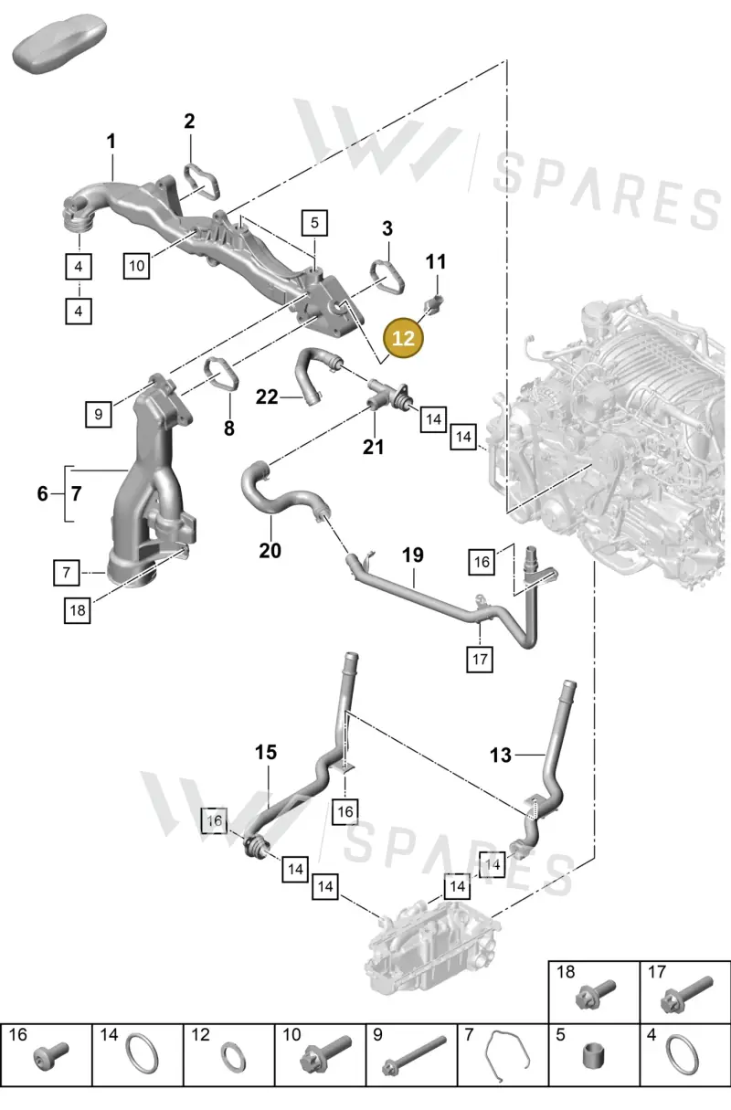 N0138495 — Porsche Boxster Spyder (2019-) diagram p55105055, position 12