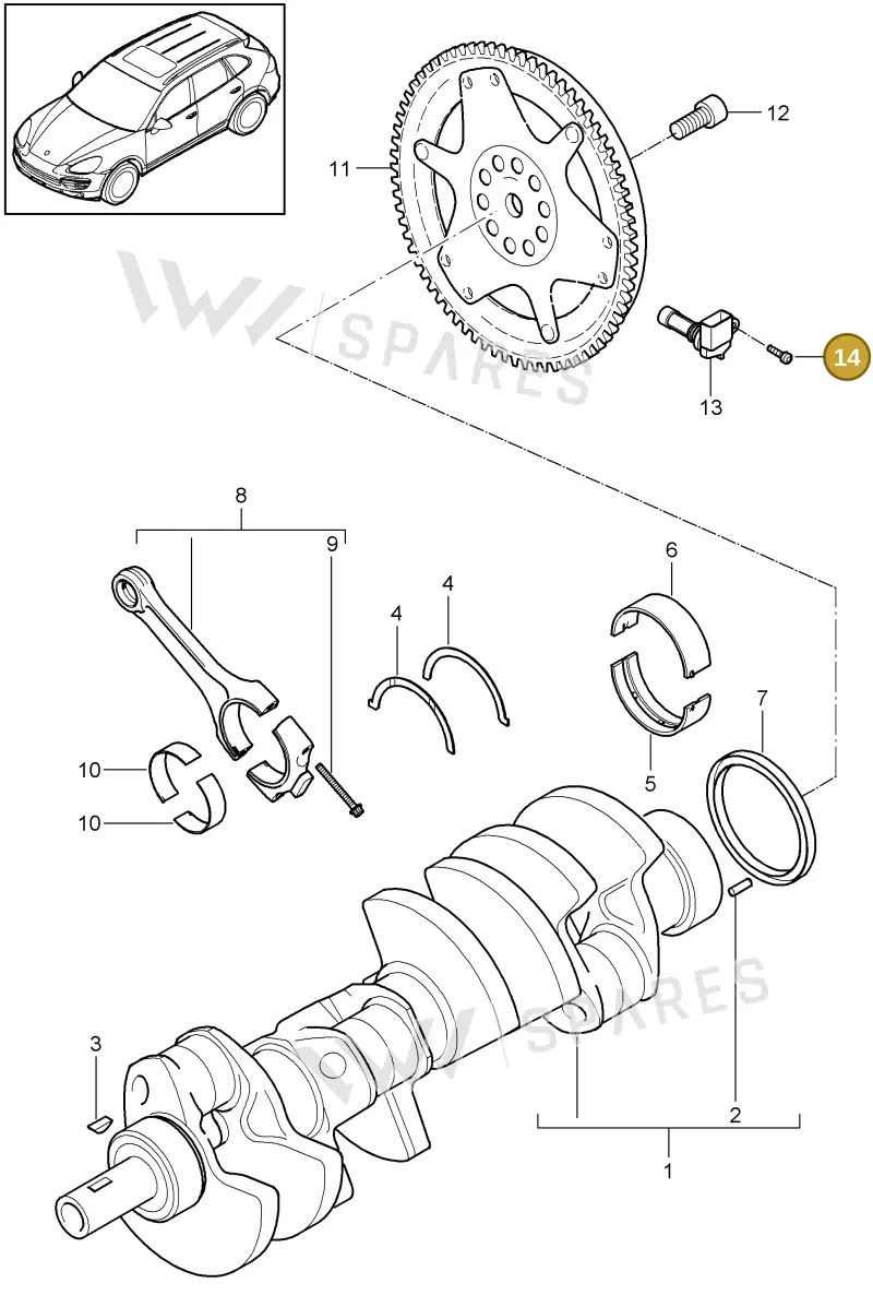 N01470111 — Porsche Cayenne (2010-2018) diagram p37102000, position 14