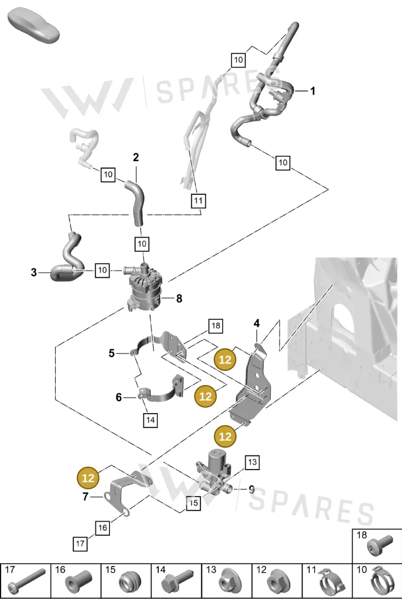 N01508215 — Porsche Cayenne Hybrid Coupe (2023-) diagram p60815200, position 12
