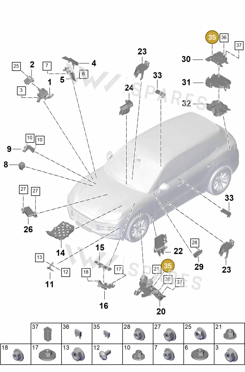 N01713113 — Porsche Cayenne Hybrid Coupe (2023-) diagram p60902000, position 35