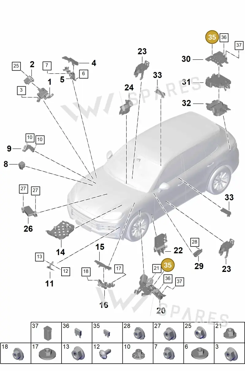 N01713120 — Porsche Cayenne Hybrid Coupe (2023-) diagram p60902000, position 35