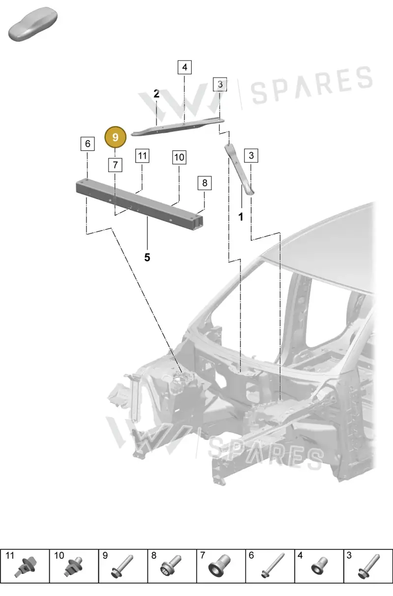 N0195307 — Porsche Macan 4 (2024-) diagram p61801150, position 9