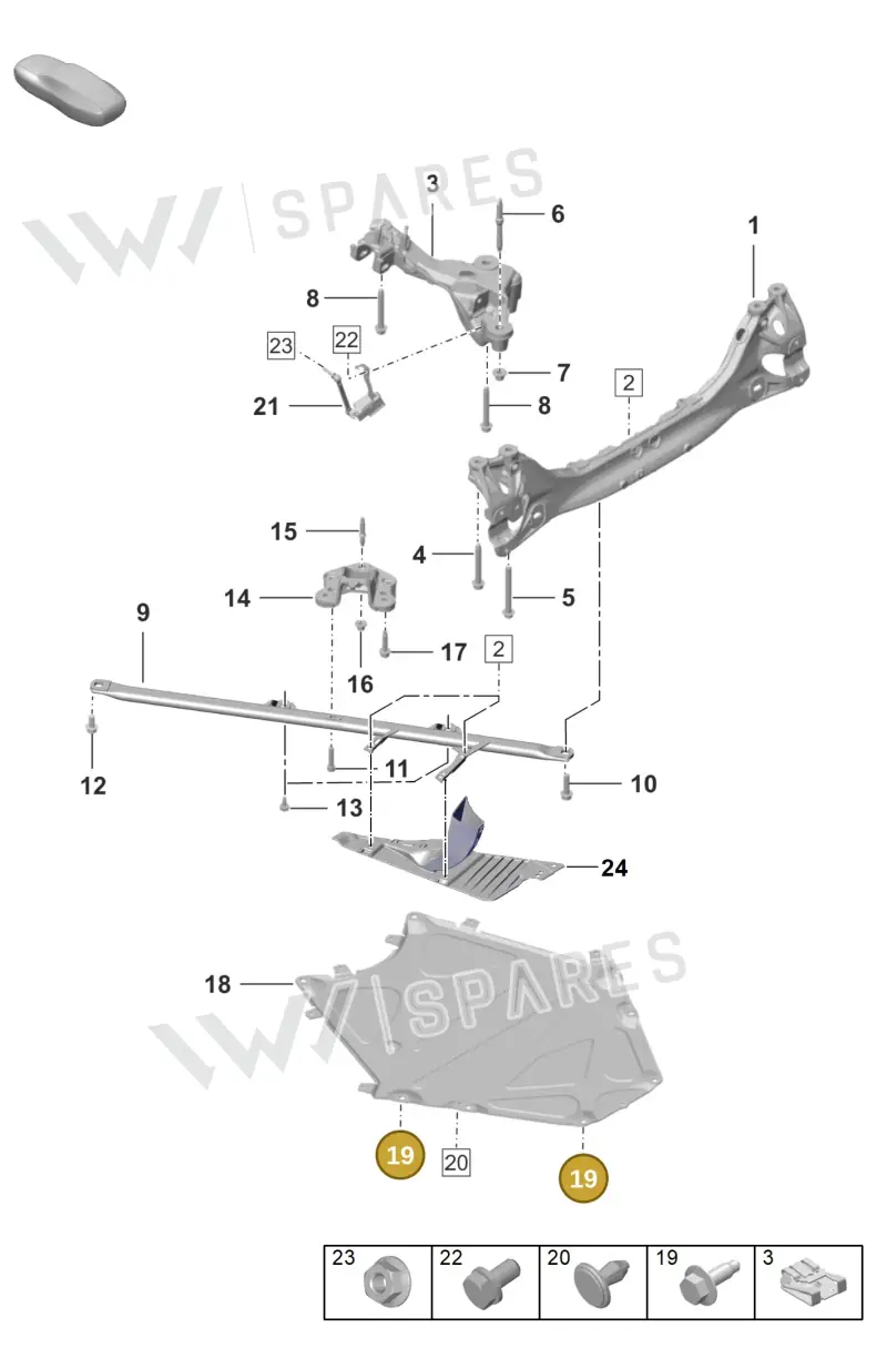 N0195308 — Porsche 992 Sport Classic (2020-) diagram p57501005, position 19