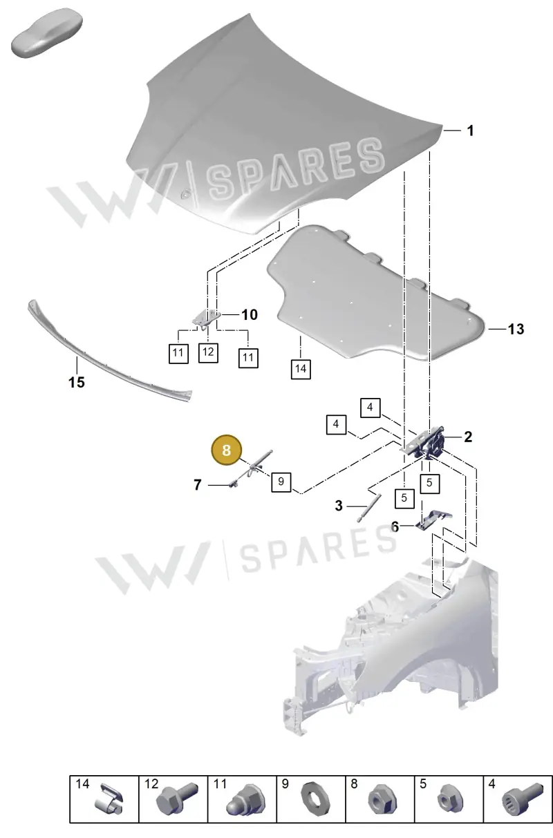 N02300213 — Porsche Cayenne Hybrid Coupe (2023-) diagram p60803000, position 8